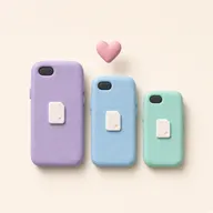 Three clay phones with a heart